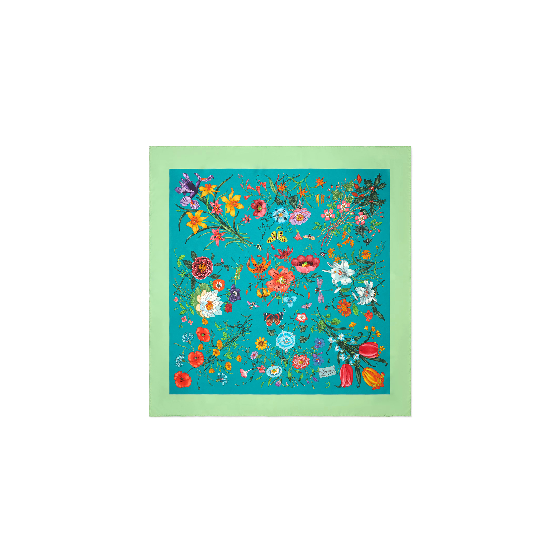 GUCCI PRINTED FLORA SILK TWILL CARRÉ 770400 (90*90cm)